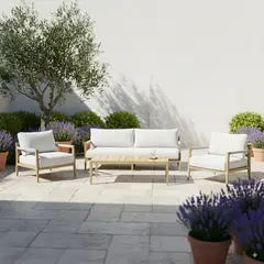 BASEMENT HOME - Juego Living Terraza Aruba 3-1-1 + Mesa Centro