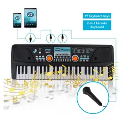 PYLE - Teclado Portatil De Piano De 49 Teclas Con Micrófo.