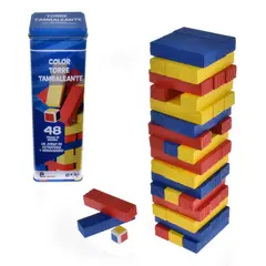 ANSALDO GAMES - Juego Equilibrio Bloques De Colores C/ Dado En Caja Metálica