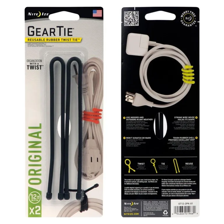 Amarra De Goma Gear Tie 12 In. - 2 Pack.