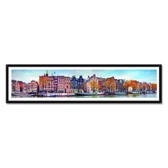 ALCUADRADO - Cuadro Mini Panoramico Amsterdam Marco Negro