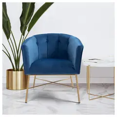 NOVAHUS - Poltrona Sitial Terciopelo Navona Azul