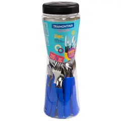 TRAMONTINA - JUEGO DE CUBIERTOS 24 PIEZAS AZUL PARA 4 PERSONAS