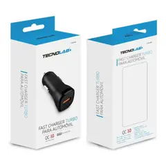 TECNOLAB - CARGADOR DE AUTO 12V-24V CARGA RÁPIDA 3.0 TL049