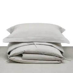 HOHOS CASA - Funda de plumón King gris perla 90 algodón - 10 poliéster