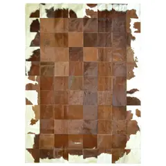 MOO HOGAR - Alfombra Cuero Natural 200 X 280cm Diseño 20 X 20 cm