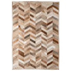 MOO HOGAR - Alfombra Cuero Natural 166X236 Cm Diseño Chevron