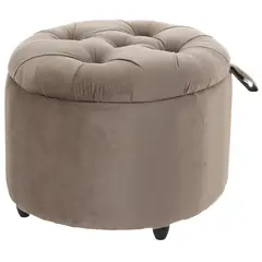 GENERICO - Pouf Baúl Zoe Café Felpa 60x60x50 cm Máxima Design