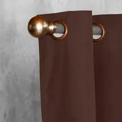 MASEL - Set 2 Cortinas Black Out Microfibra Chocolate 140 X 225