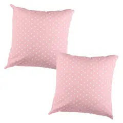 MASEL - Set 2 Cojines Lona Mini Estrellitas rosado 50X50