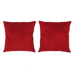 MASEL - Set 2 Cojínes Felpa Velvet Burdeo