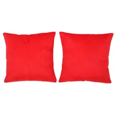 MASEL - Set 2 Cojínes Felpa Velvet Rojo
