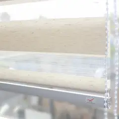 VINCENZI - Cortina Roller Duo Lino Blanco Grain 160x240cm