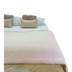 ANTONIA PAZ - Set Piecera Lino Rosado Nude 90 X 230 2 Cojines