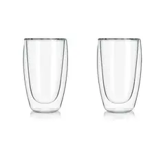 SOHOGAR - Set 2 vasos de café vidrio doble pared 400 mlo