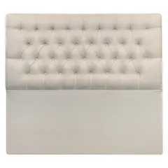 ESPACIO HOGAR - Respaldo de Cama Capitone Premium Lino Crema Super King