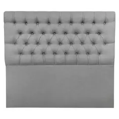 ESPACIO HOGAR - Respaldo De Cama Capitone Queen Lino Gris Plata