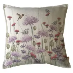 CASA ALVARINHO - Funda cojín marisa jardín silvestre lila y rojo