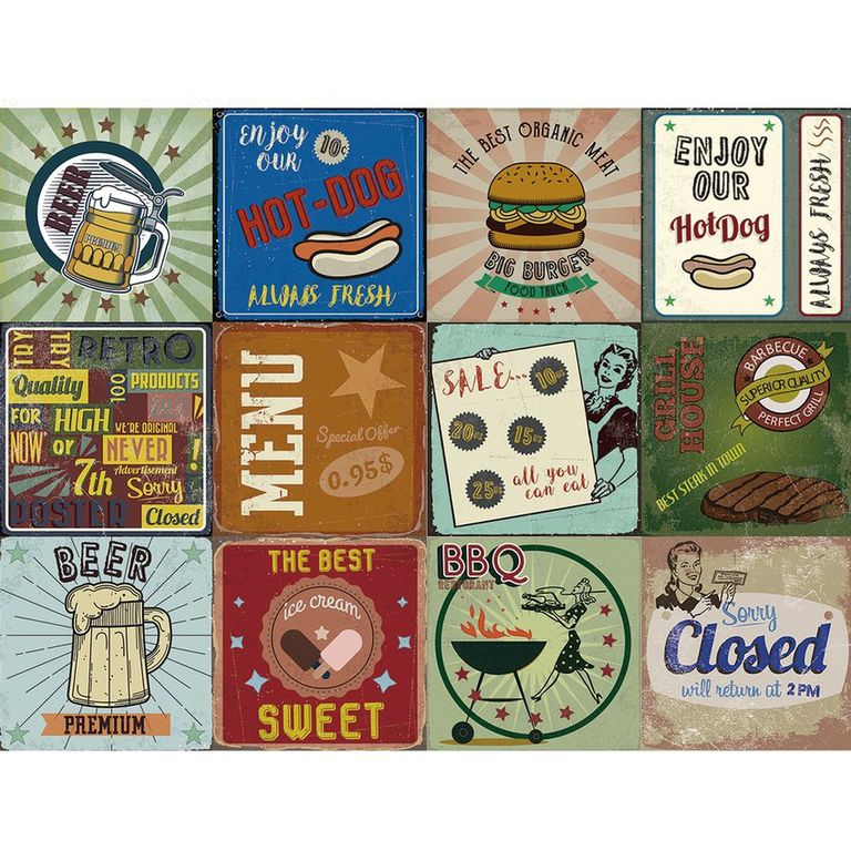 Azulejos autoadhesivos decorativos Vintage Food