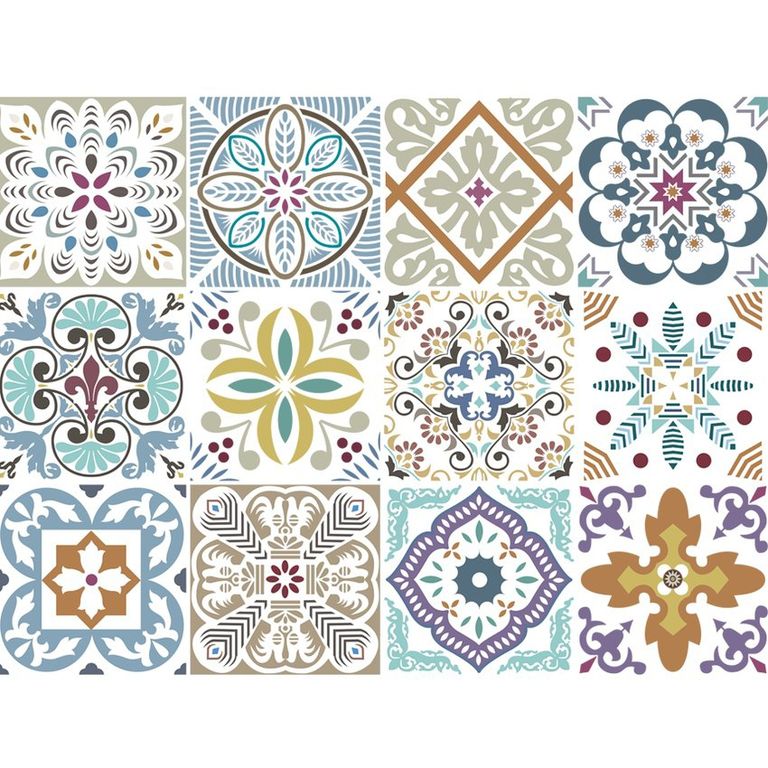 Azulejos autoadhesivos transparentes Fleur