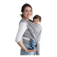 CANGUAMOR - Fular Portabebé Semielasticado Gris
