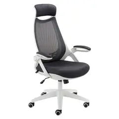 SM - Silla de oficina Versalles blanco gris oscuro