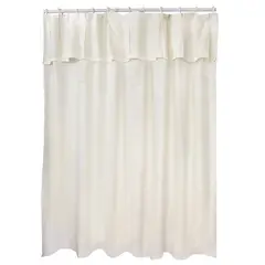 MALLORCA - Juego de Cortina para Baño Broderie Amanda 6 Piezas Beige
