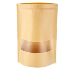 GENERICO - 50 Bolsas papel Kraft 18x26x5 cm Cierre Hermético