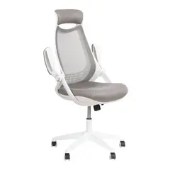 SM - Silla de oficina Versalles blanco gris claro