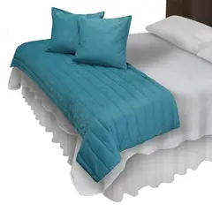 MALLORCA - Piecera Con Fundas Sk Velvet Turquesa Reversible.