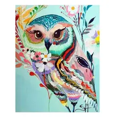 FUN AT HOME LO DIVERTIDO DE ESTAR EN CASA - Diamond Painting Buho Celeste 40x30