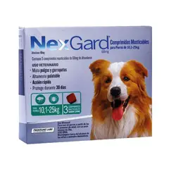 NEXGARD - Antipasitario Perro 10 a 25 Kg, 3 Comprimidos
