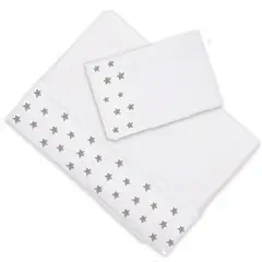 MARGARITA SCHEEL BY CASA ALVARINHO - Juego de Sábanas Estrellas Gris 1 Plaza