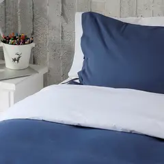 CASA ALVARINHO - Cubreplumón Algodón 1,5 Plaza Azul Stonewash