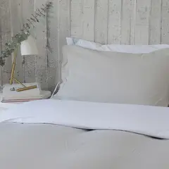 CASA ALVARINHO - Cubreplumón Algodón Super King Gris Claro Stonewash