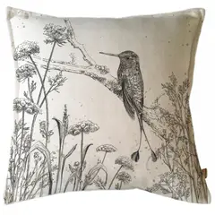 MARGARITA SCHEEL BY CASA ALVARINHO - FUNDA COJÍN MARISA COLIBRÍ COLA DE RAQUETA 45X45