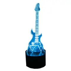 3DILUTION - Lámpara Visual 3D Guitarra Eléctrica Base Negra