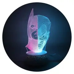 3DILUTION - Lámpara 3D Batman Vs Joker Base Dual Agrietada
