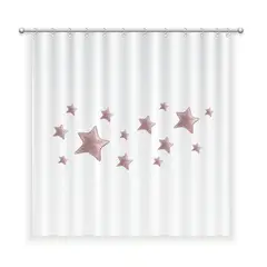 MARGARITA SCHEEL BY CASA ALVARINHO - CORTINA DE BAÑO ALGODÓN ESTRELLAS ROSA