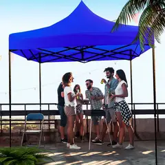 JARDIMEX - Toldo Plegable 3x3 Carpa Impermeable Protección UV Azul