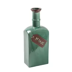 HOME ESSENTIALS - Botella decorativa de cerámica turquesa 36x13 cm