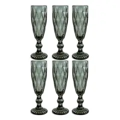 GENERICO - Set 6 Copas Champagne Rombo Gris