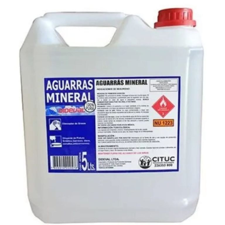 Aguarras Mineral 5 Litros Disolvente Transparente Dideval
