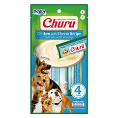 INABA - Churu Snack Perro Sabor Pollo y Queso, 4 Tubos