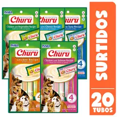 INABA - Snack Churu Perro Surtidos, Pack 5 Sobres (20 tubitos)