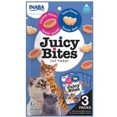 INABA - Juicy Bites Snack Gato Sabor Atún y Pollo