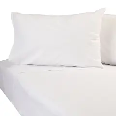 SUEÑO BLANCO - JUEGO DE SABANAS LISO 2 PLAZA BLANCO