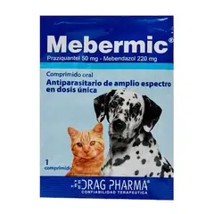 DRAG PHARMA - Antiparasitario Interno Mebermic Para Perro y Gato, 2 Tab.