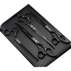 GENERICO - Set tijeras Purple Dragon 8 pulgadas Negra