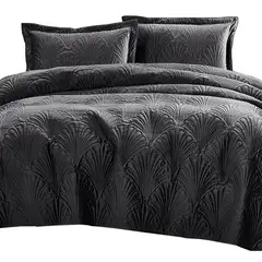 MALLORCA - Quilt Liso Velvet Paris Grafito 1,5 Pzas